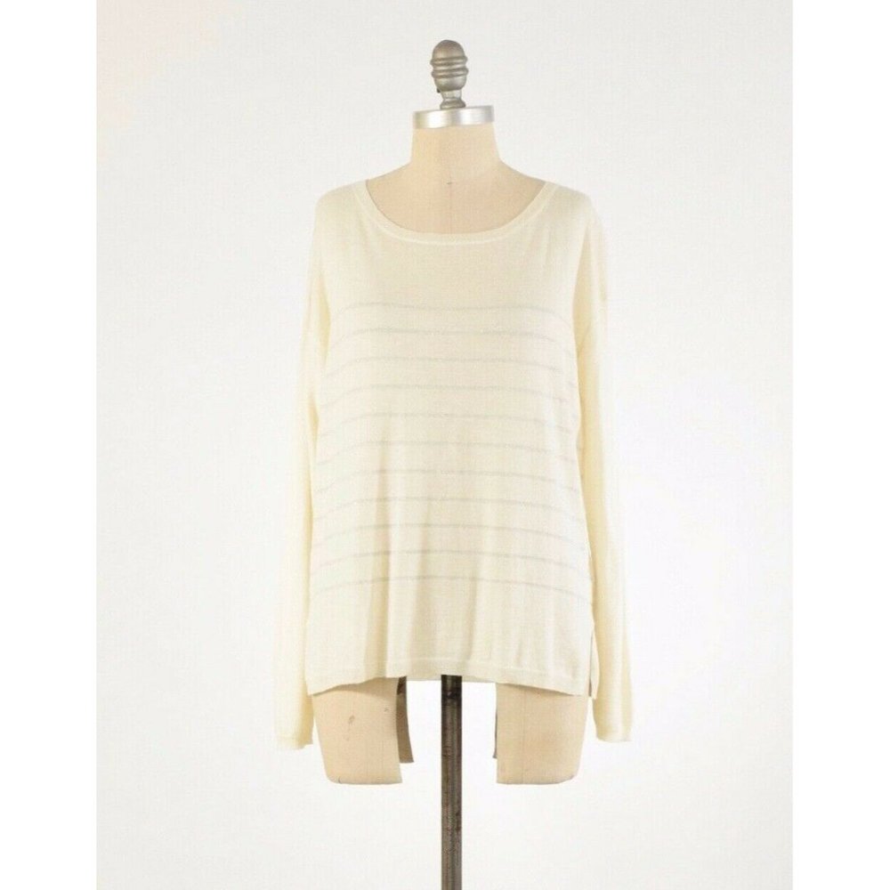 Joie Lightweight Cashmere Metallic Stripe Sweater